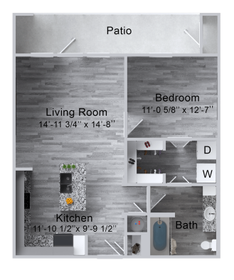 a floor plan of a two bedroom apartment at The La Ventana
